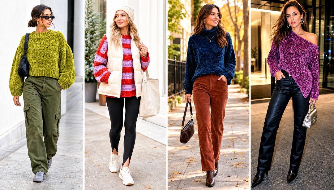 20 Crochet Velvet Sweater Outfit Ideas for Cozy Weekends