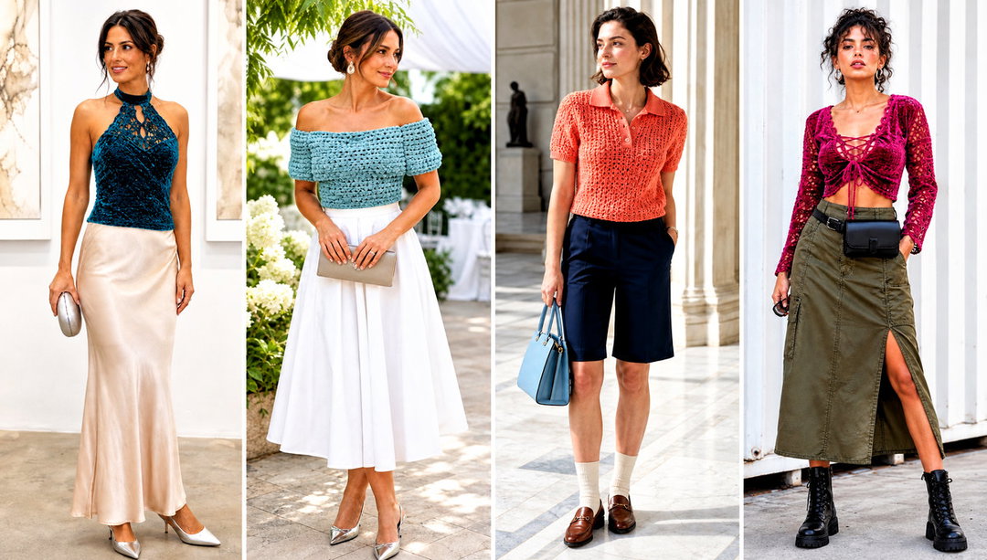 20 Crochet Velvet Top Outfit Ideas for Dinner Plans