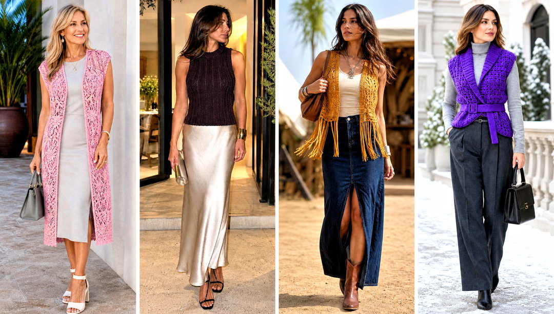 20 Crochet Vest Aesthetic Outfit Ideas for City Days