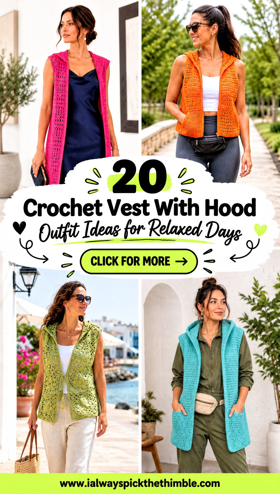 20 Crochet Vest With Hood Outfit Ideas for Relaxed Days - 20 Crochet Vest With Hood Outfit Ideas for Relaxed Days