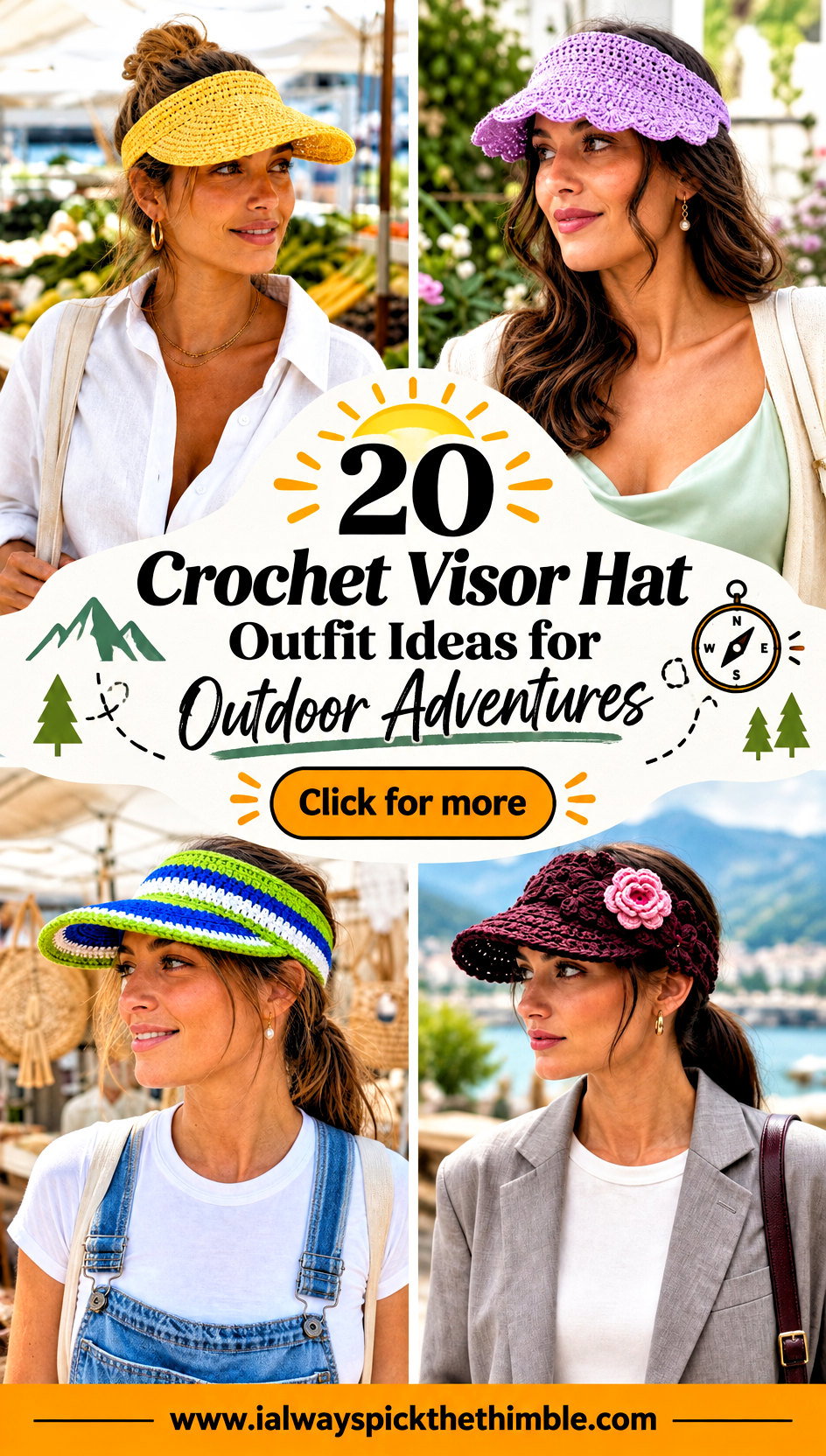 20 Crochet Visor Hat Outfit Ideas for Outdoor Adventures - 20 Crochet Visor Hat Outfit Ideas for Outdoor Adventures