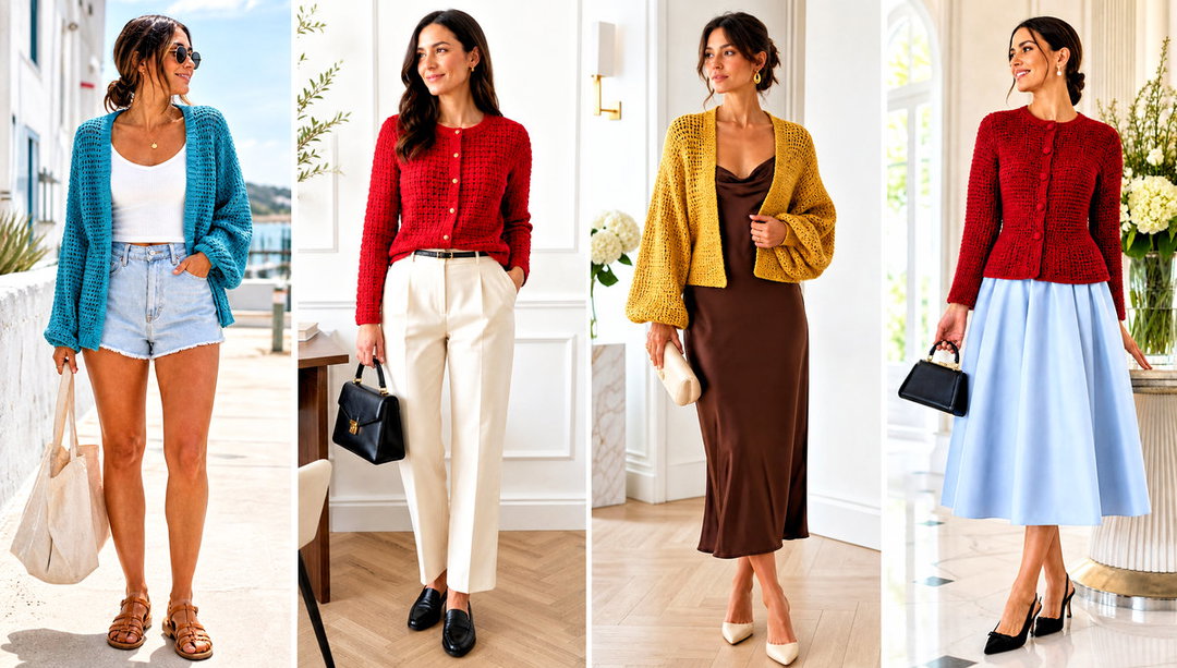 20 Crochet Waffle Stitch Cardigan Outfit Ideas for Fall