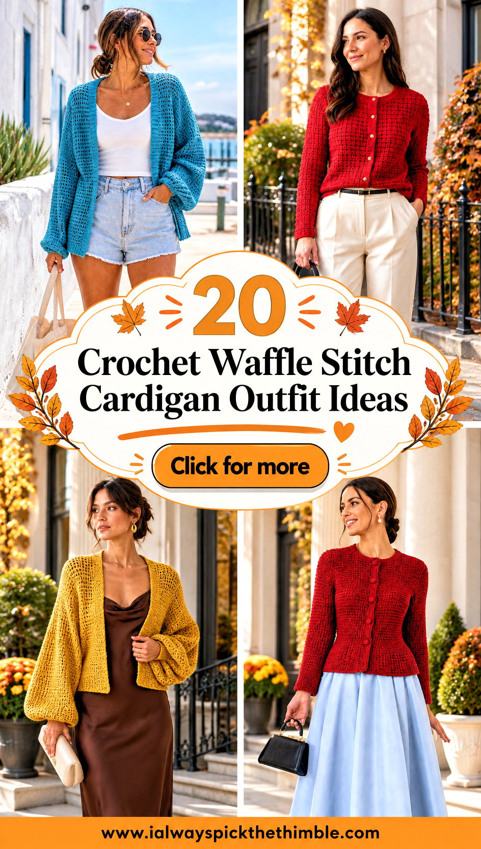 20 Crochet Waffle Stitch Cardigan Outfit Ideas for Fall - 20 Crochet Waffle Stitch Cardigan Outfit Ideas for Fall
