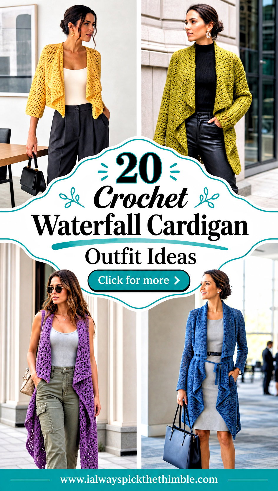 20 Crochet Waterfall Cardigan Outfit Ideas for Workdays - 20 Crochet Waterfall Cardigan Outfit Ideas for Workdays