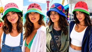 20 Crochet Watermelon Bucket Hat Outfit Ideas for Summer