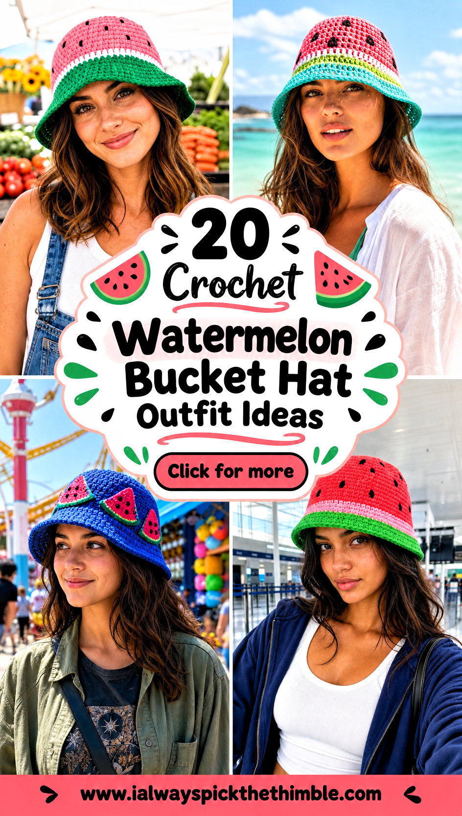 20 Crochet Watermelon Bucket Hat Outfit Ideas for Summer - 20 Crochet Watermelon Bucket Hat Outfit Ideas for Summer
