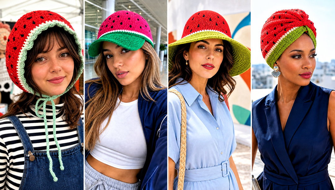 20 Crochet Watermelon Hat Outfit Ideas for Beach Days