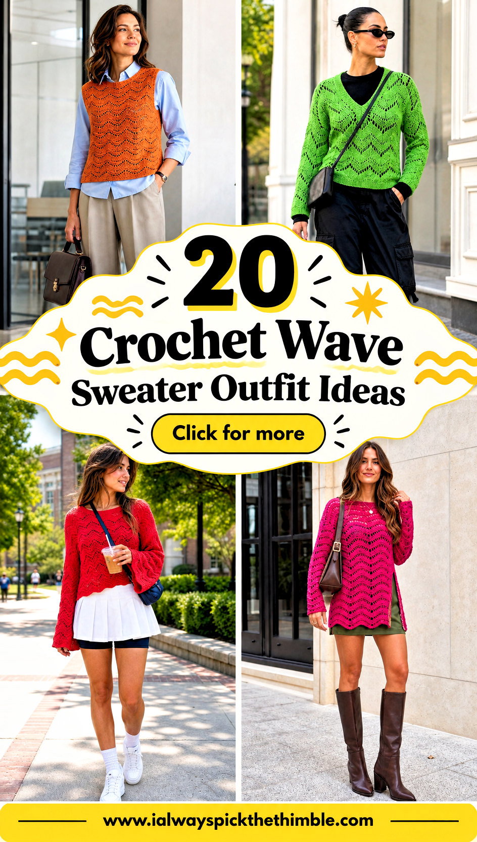 20 Crochet Wave Sweater Outfit Ideas With Retro Flair - 20 Crochet Wave Sweater Outfit Ideas With Retro Flair
