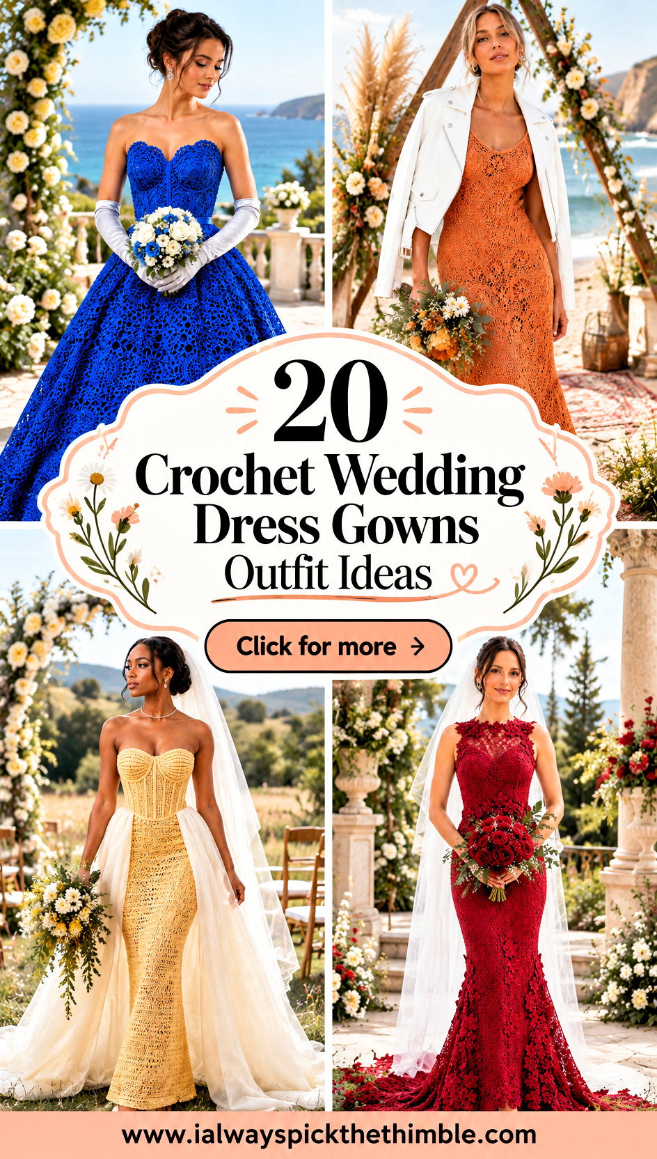 20 Crochet Wedding Dress Gowns Outfit Ideas for Boho Brides - 20 Crochet Wedding Dress Gowns Outfit Ideas for Boho Brides