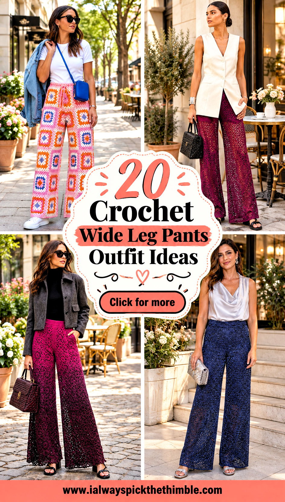 20 Crochet Wide Leg Pants Outfit Ideas for Weekend Plans - 20 Crochet Wide Leg Pants Outfit Ideas for Weekend Plans