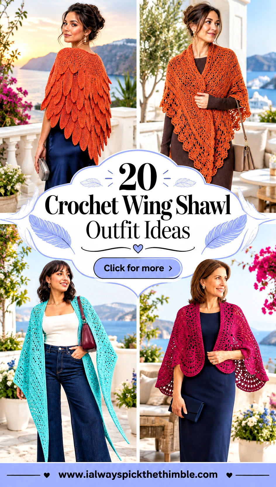 20 Crochet Wing Shawl Outfit Ideas for Breezy Evenings - 20 Crochet Wing Shawl Outfit Ideas for Breezy Evenings