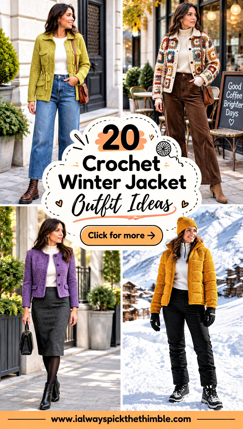 20 Crochet Winter Jacket Outfit Ideas for Casual Outings - 20 Crochet Winter Jacket Outfit Ideas for Casual Outings
