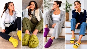 20 Crochet Winter Slippers Outfit Ideas for Snug Days In