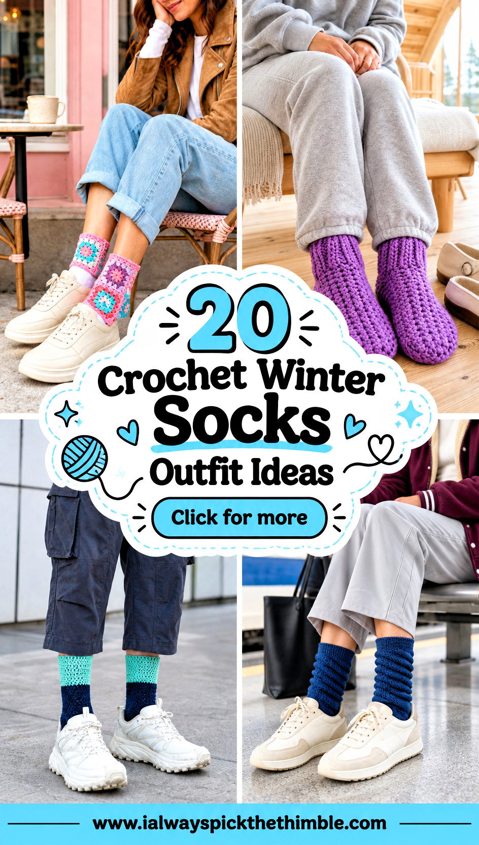 20 Crochet Winter Socks Outfit Ideas for Relaxed Lounging - 20 Crochet Winter Socks Outfit Ideas for Relaxed Lounging