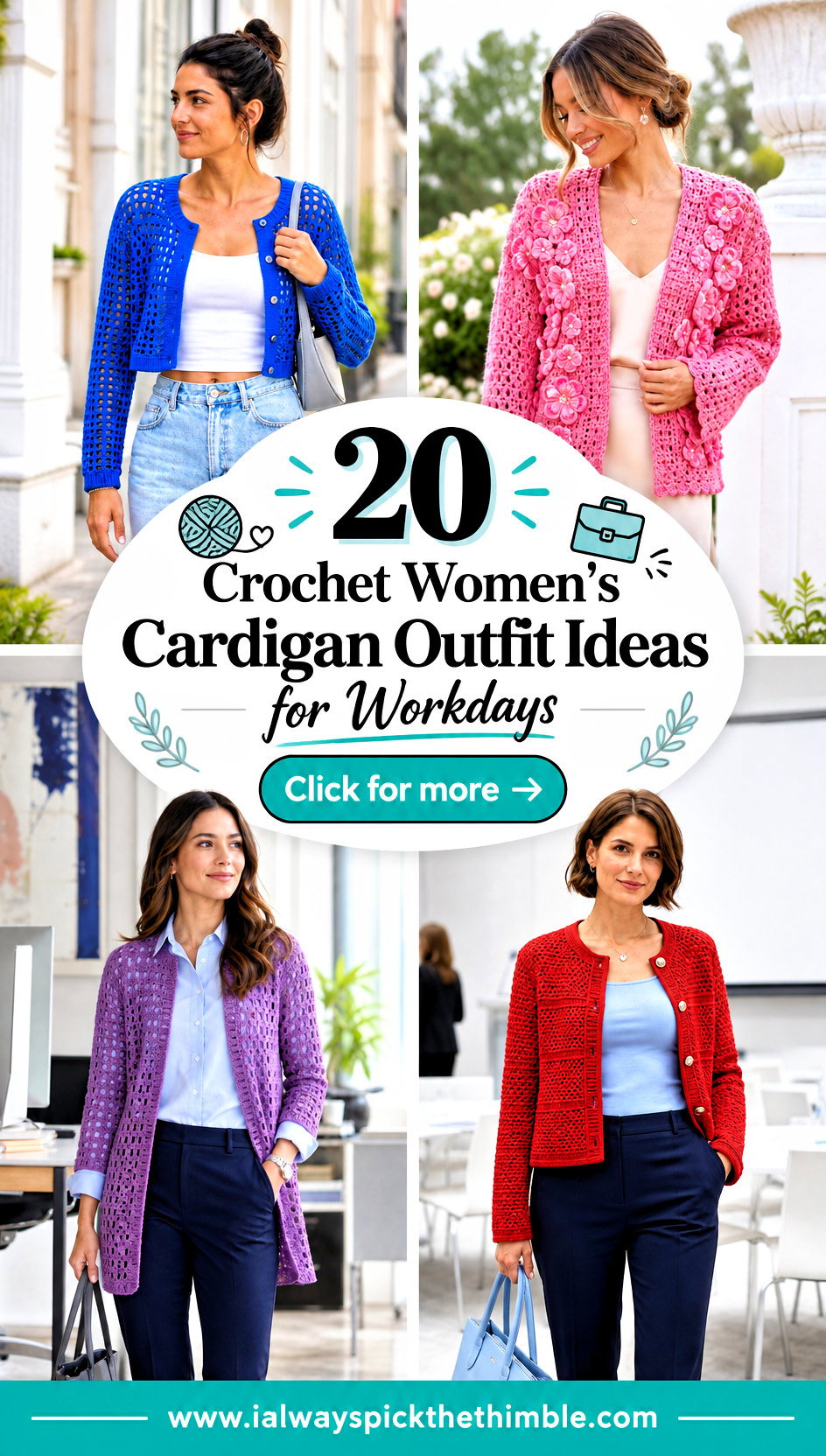 20 Crochet Womens Cardigan Outfit Ideas for Workdays - 20 Crochet Women’s Cardigan Outfit Ideas for Workdays