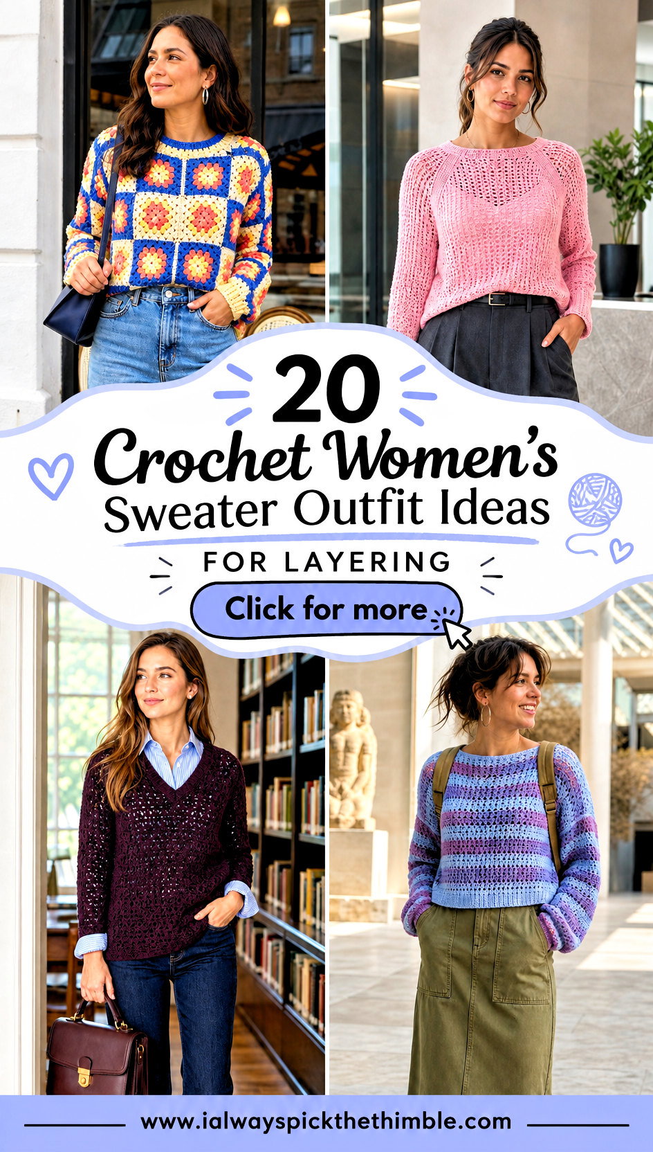 20 Crochet Womens Sweater Outfit Ideas for Layering - 20 Crochet Women’s Sweater Outfit Ideas for Layering