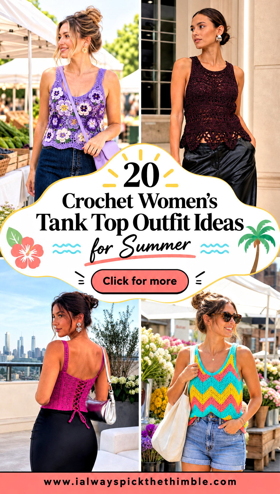 20 Crochet Womens Tank Top Outfit Ideas for Summer - 20 Crochet Women’s Tank Top Outfit Ideas for Summer