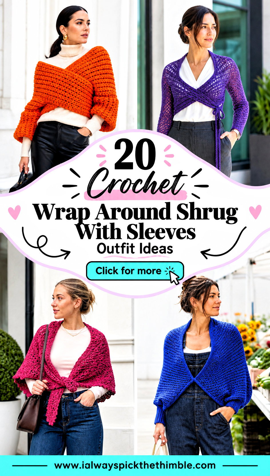 20 Crochet Wrap Around Shrug With Sleeves Outfit Ideas - 20 Crochet Wrap Around Shrug With Sleeves Outfit Ideas