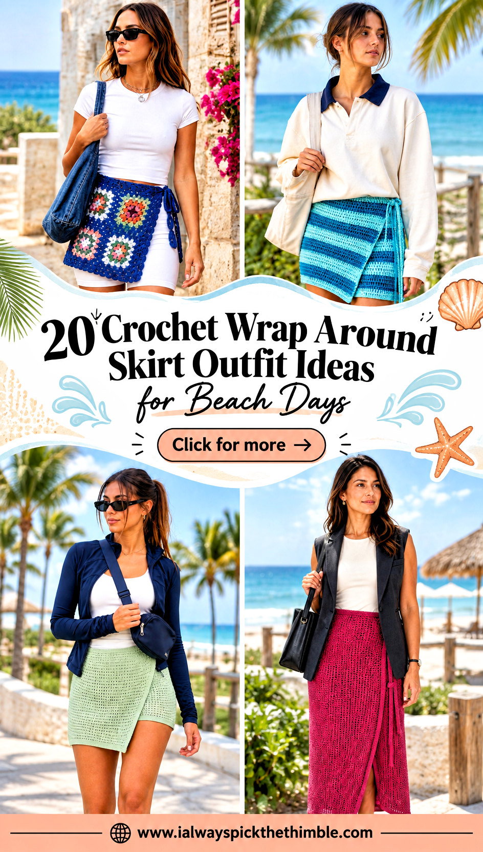 20 Crochet Wrap Around Skirt Outfit Ideas for Beach Days - 20 Crochet Wrap Around Skirt Outfit Ideas for Beach Days