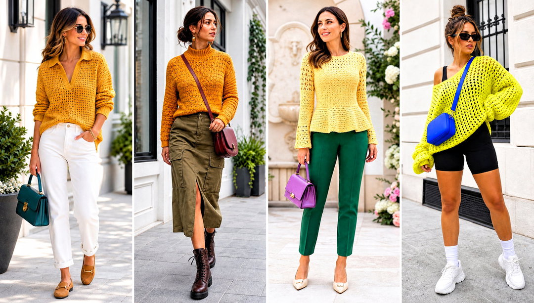 20 Crochet Yellow Sweater Outfit Ideas for Spring Days