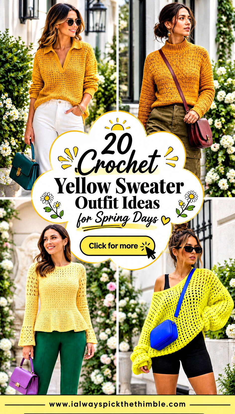 20 Crochet Yellow Sweater Outfit Ideas for Spring Days - 20 Crochet Yellow Sweater Outfit Ideas for Spring Days