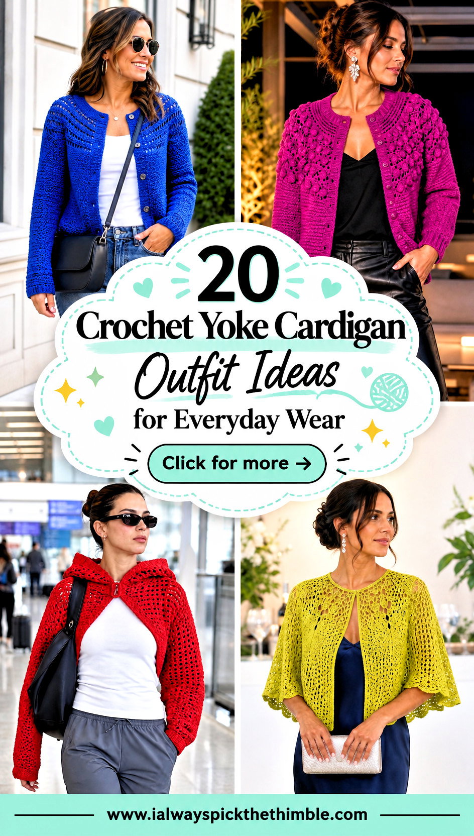 20 Crochet Yoke Cardigan Outfit Ideas for Everyday Wear - 20 Crochet Yoke Cardigan Outfit Ideas for Everyday Wear