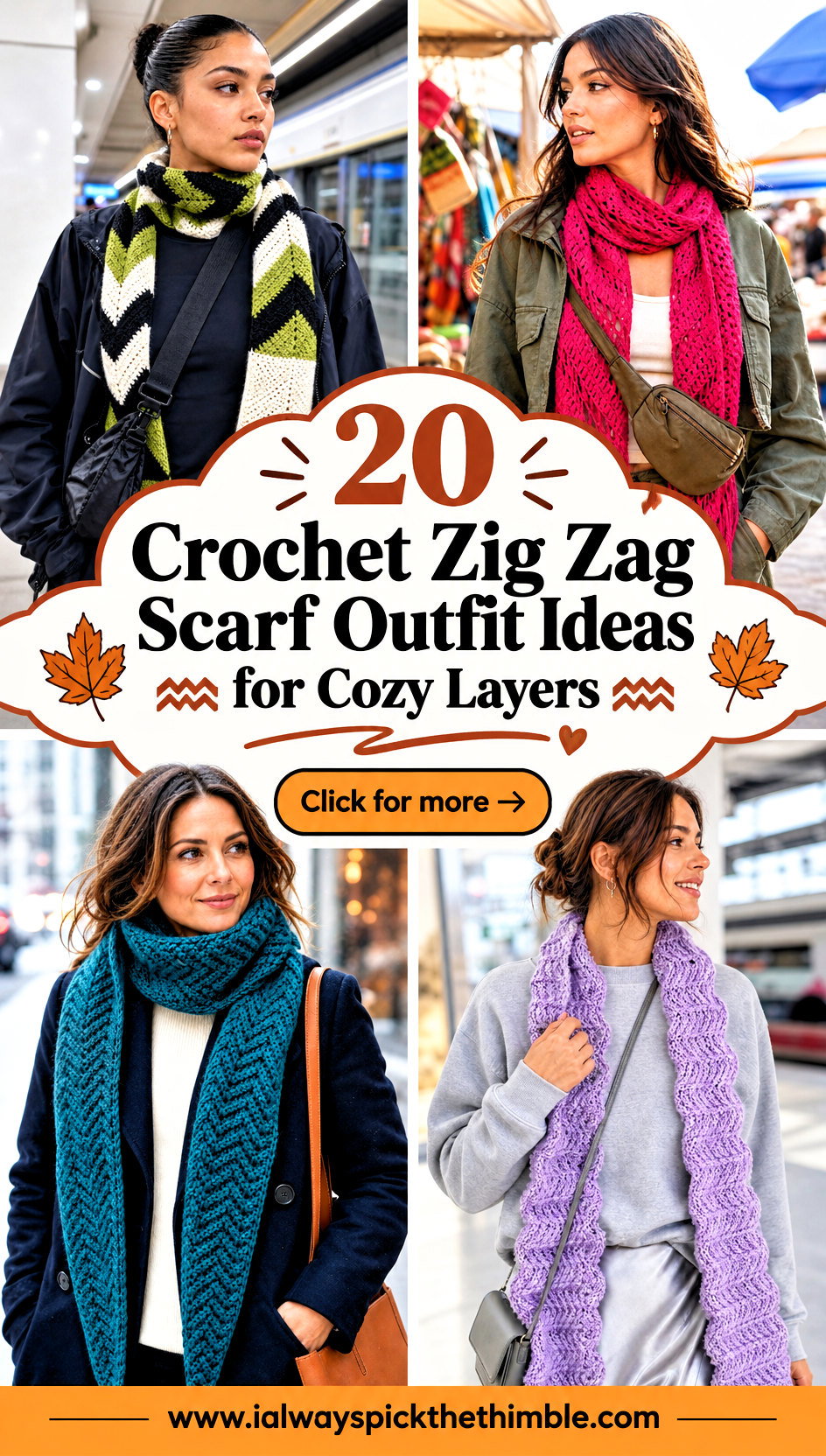 20 Crochet Zig Zag Scarf Outfit Ideas for Cozy Layers - 20 Crochet Zig Zag Scarf Outfit Ideas for Cozy Layers