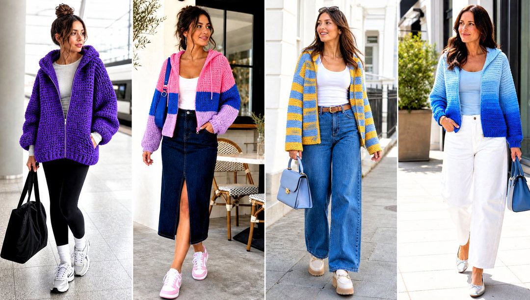 20 Crochet Zip Up Hoodie Outfit Ideas for Casual Days