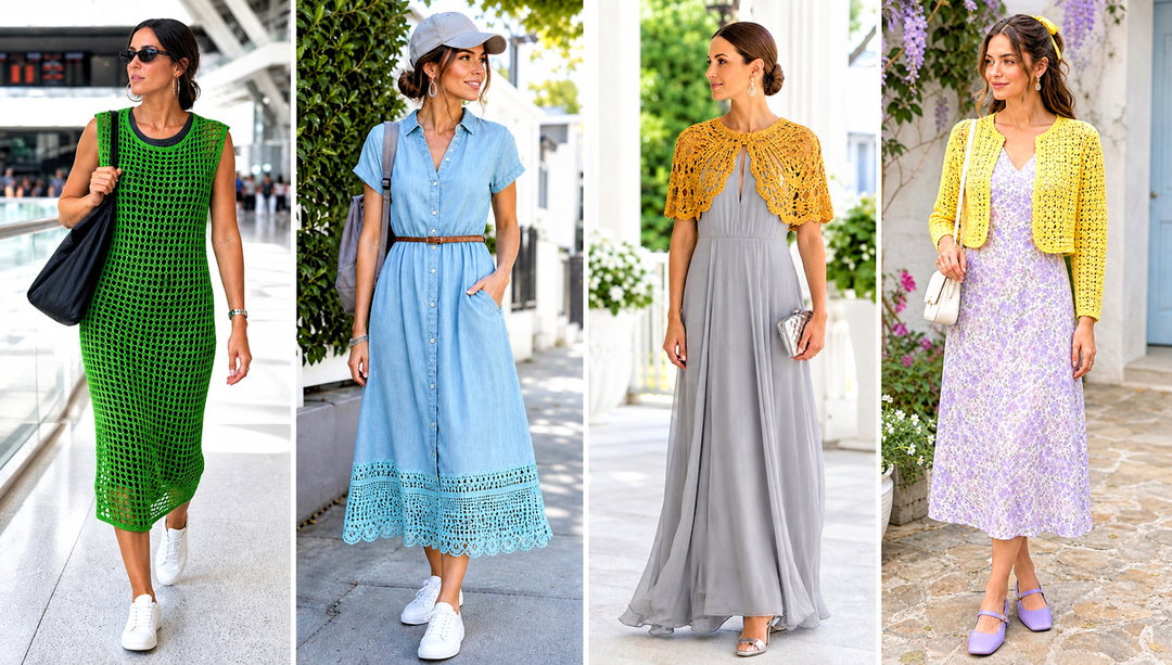 20 Crochet and Fabric Dress Outfit Ideas for Garden Parties