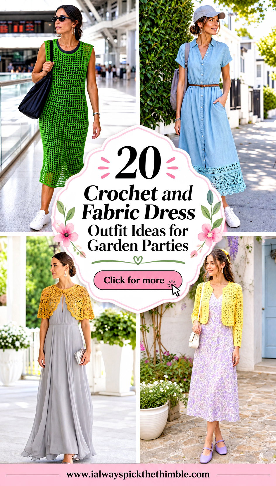 20 Crochet and Fabric Dress Outfit Ideas for Garden Parties - 20 Crochet and Fabric Dress Outfit Ideas for Garden Parties