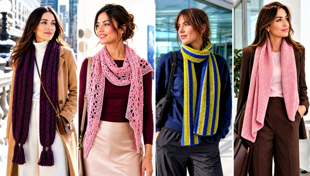 20 Crochet for Scarves Outfit Ideas for Winter Walks