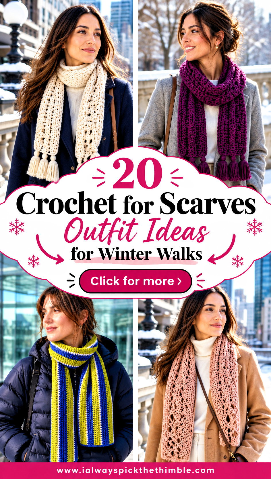20 Crochet for Scarves Outfit Ideas for Winter Walks - 20 Crochet for Scarves Outfit Ideas for Winter Walks
