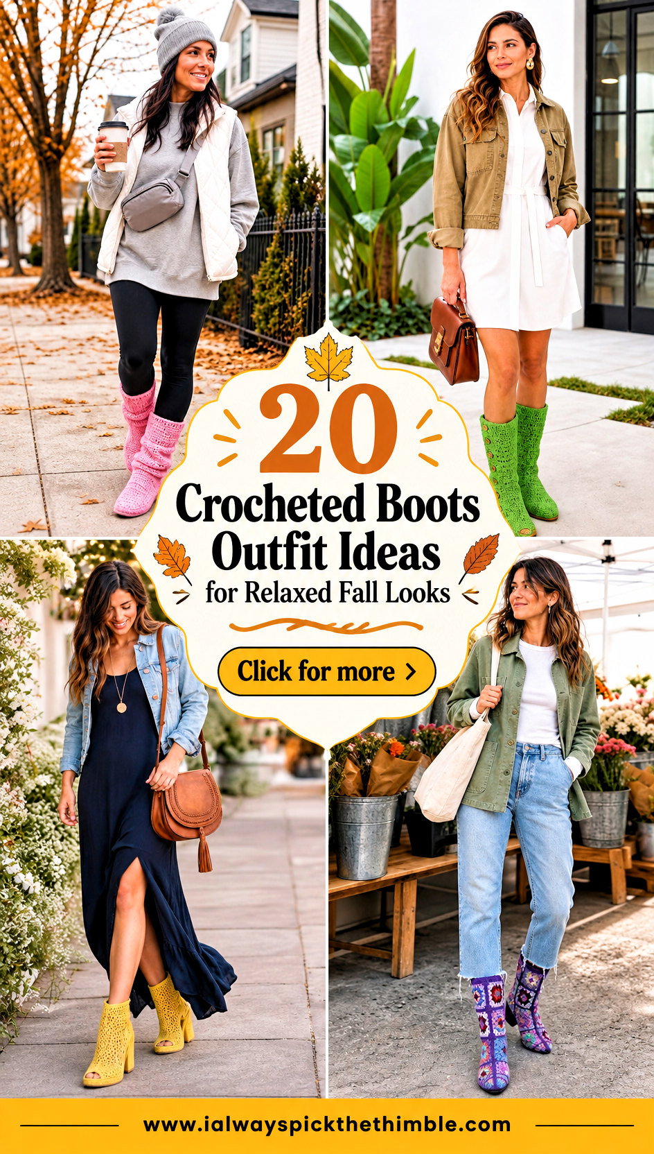 20 Crocheted Boots Outfit Ideas for Relaxed Fall Looks - 20 Crocheted Boots Outfit Ideas for Relaxed Fall Looks