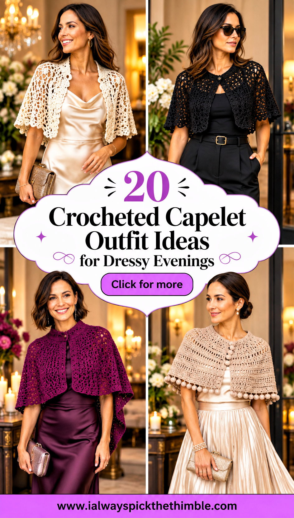 20 Crocheted Capelet Outfit Ideas for Dressy Evenings - 20 Crocheted Capelet Outfit Ideas for Dressy Evenings