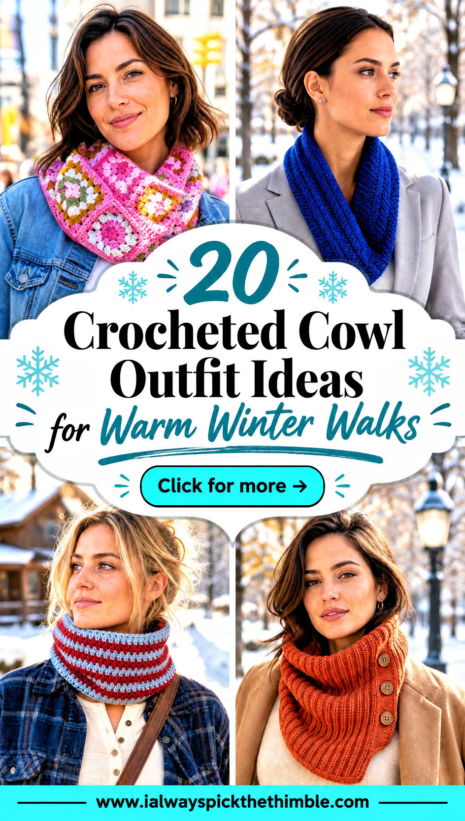 20 Crocheted Cowl Outfit Ideas for Warm Winter Walks - 20 Crocheted Cowl Outfit Ideas for Warm Winter Walks