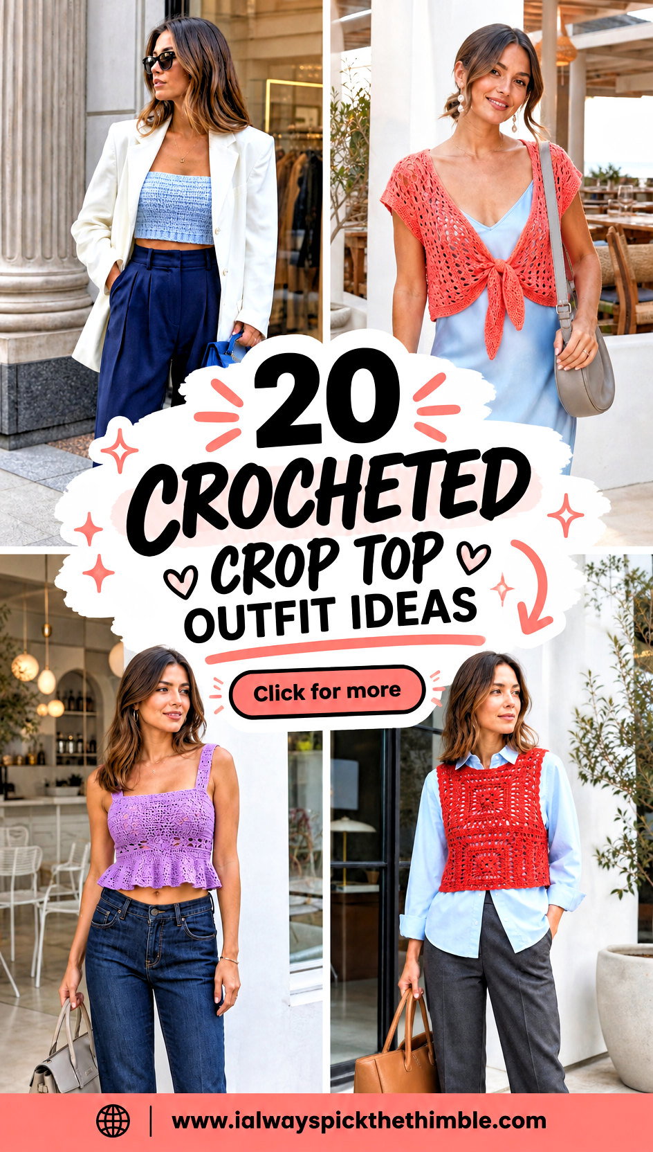 20 Crocheted Crop Top Outfit Ideas for Sunny Weekends - 20 Crocheted Crop Top Outfit Ideas for Sunny Weekends