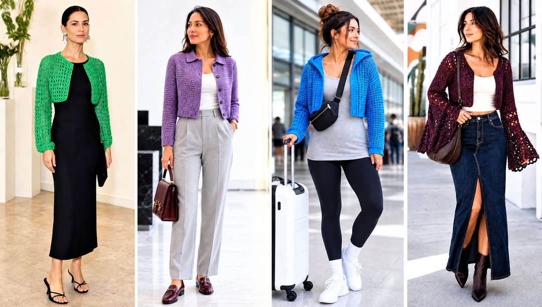 20 Crocheted Cropped Cardigan Outfit Ideas for Brunch