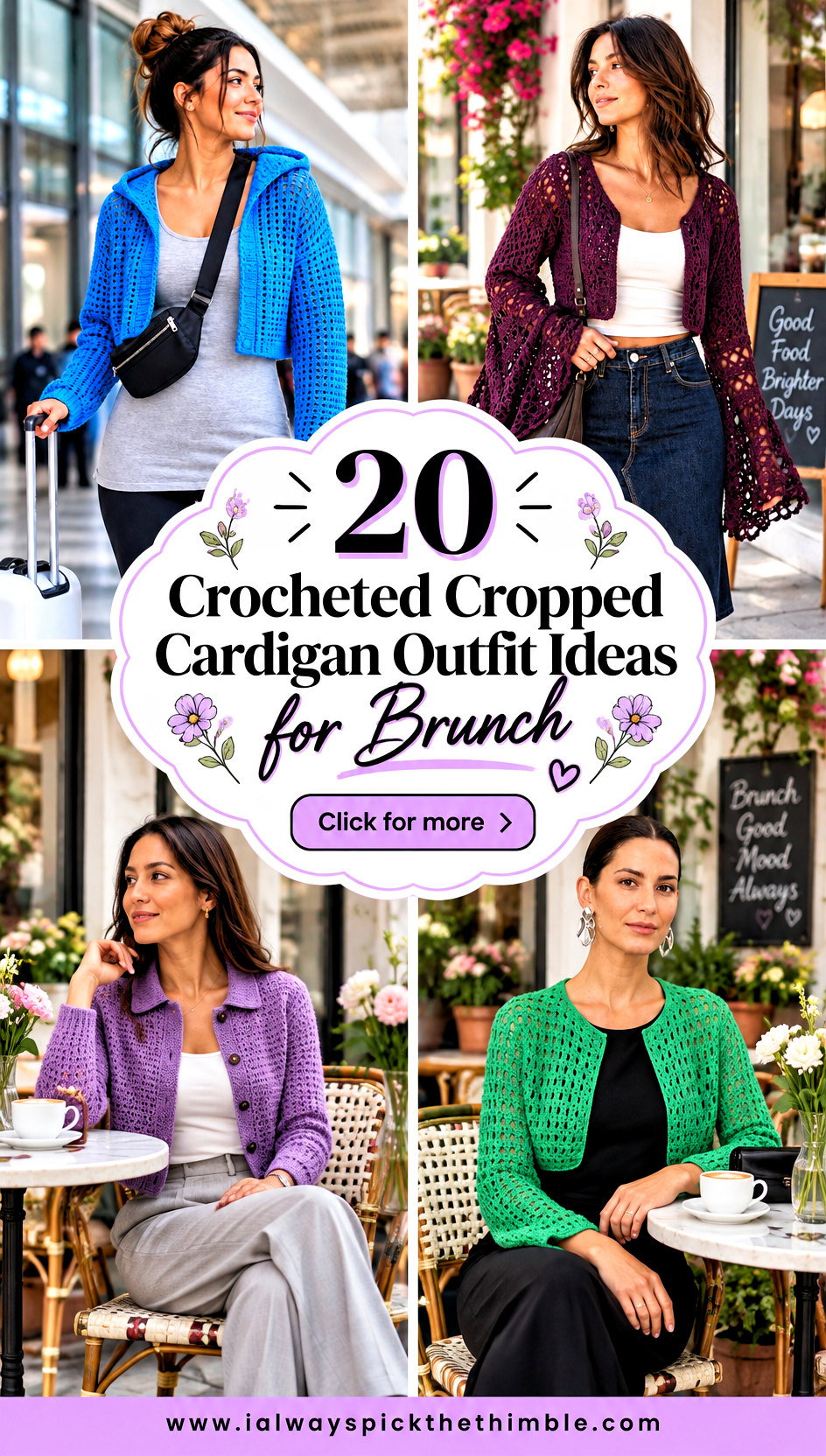 20 Crocheted Cropped Cardigan Outfit Ideas for Brunch - 20 Crocheted Cropped Cardigan Outfit Ideas for Brunch