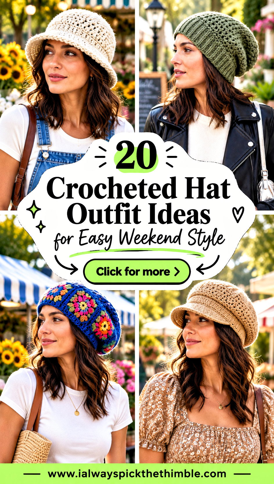 20 Crocheted Hat Outfit Ideas for Easy Weekend Style - 20 Crocheted Hat Outfit Ideas for Easy Weekend Style