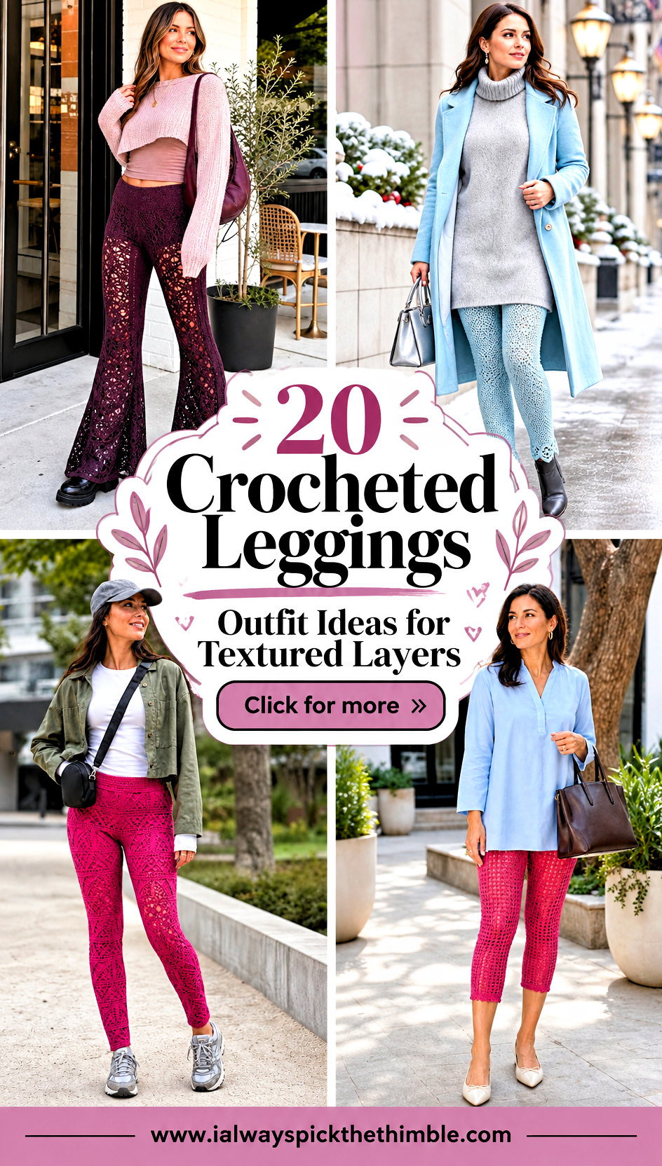 20 Crocheted Leggings Outfit Ideas for Textured Layers - 20 Crocheted Leggings Outfit Ideas for Textured Layers