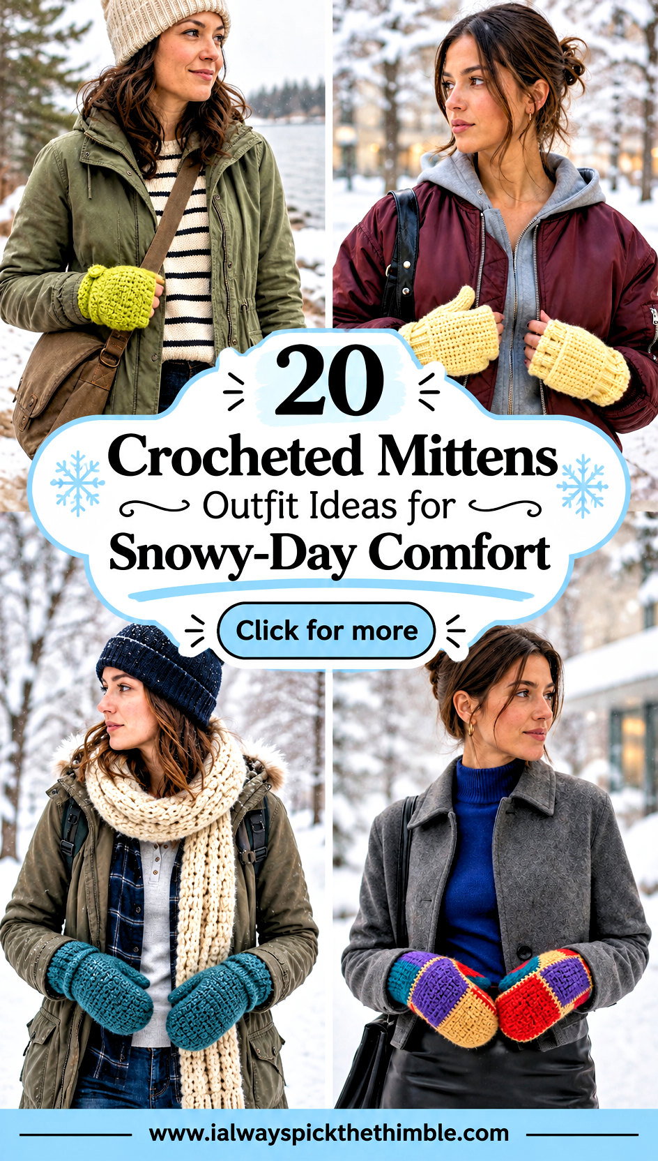 20 Crocheted Mittens Outfit Ideas for Snowy-Day Comfort - 20 Crocheted Mittens Outfit Ideas for Snowy-Day Comfort