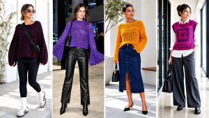 20 Crocheted Sweater Outfit Ideas for Everyday Layering