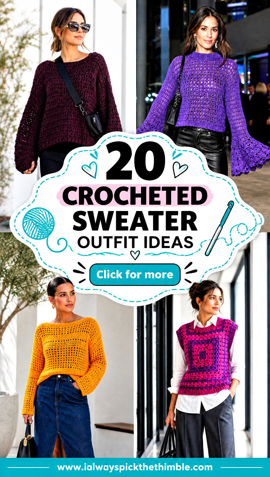 20 Crocheted Sweater Outfit Ideas for Everyday Layering - 20 Crocheted Sweater Outfit Ideas for Everyday Layering