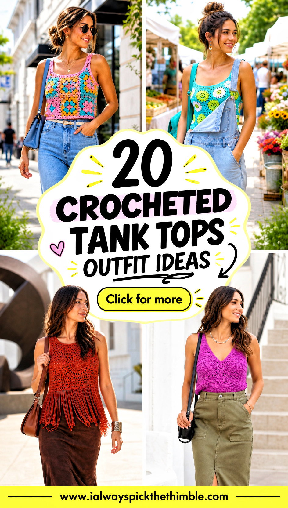 20 Crocheted Tank Tops Outfit Ideas for Warm-Weather Days - 20 Crocheted Tank Tops Outfit Ideas for Warm-Weather Days