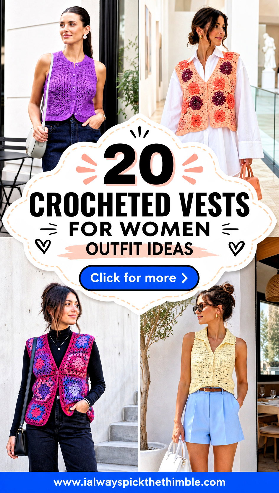 20 Crocheted Vests for Women Outfit Ideas for Workdays - 20 Crocheted Vests for Women Outfit Ideas for Workdays