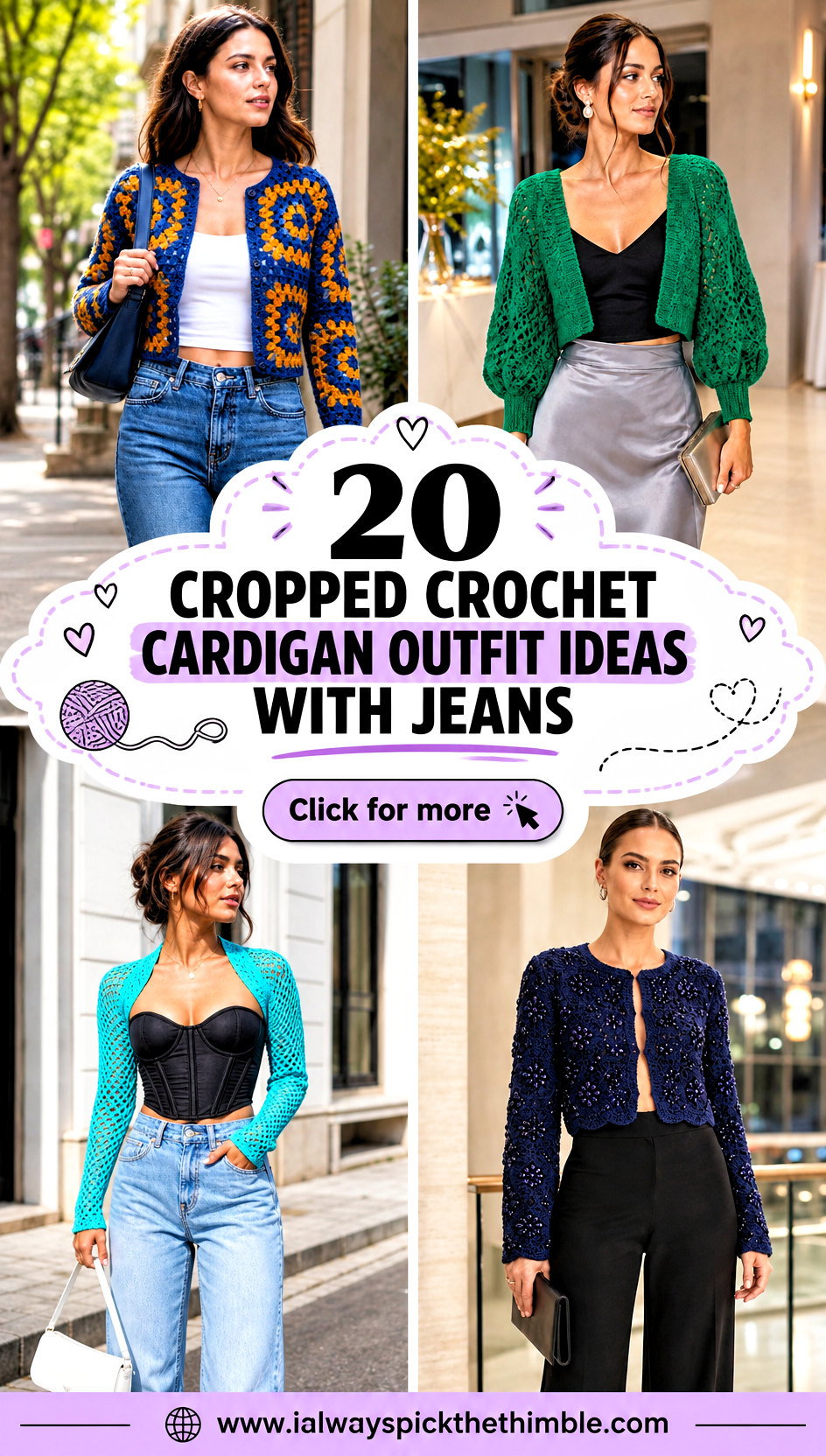 20 Cropped Crochet Cardigan Outfit Ideas With Jeans - 20 Cropped Crochet Cardigan Outfit Ideas With Jeans