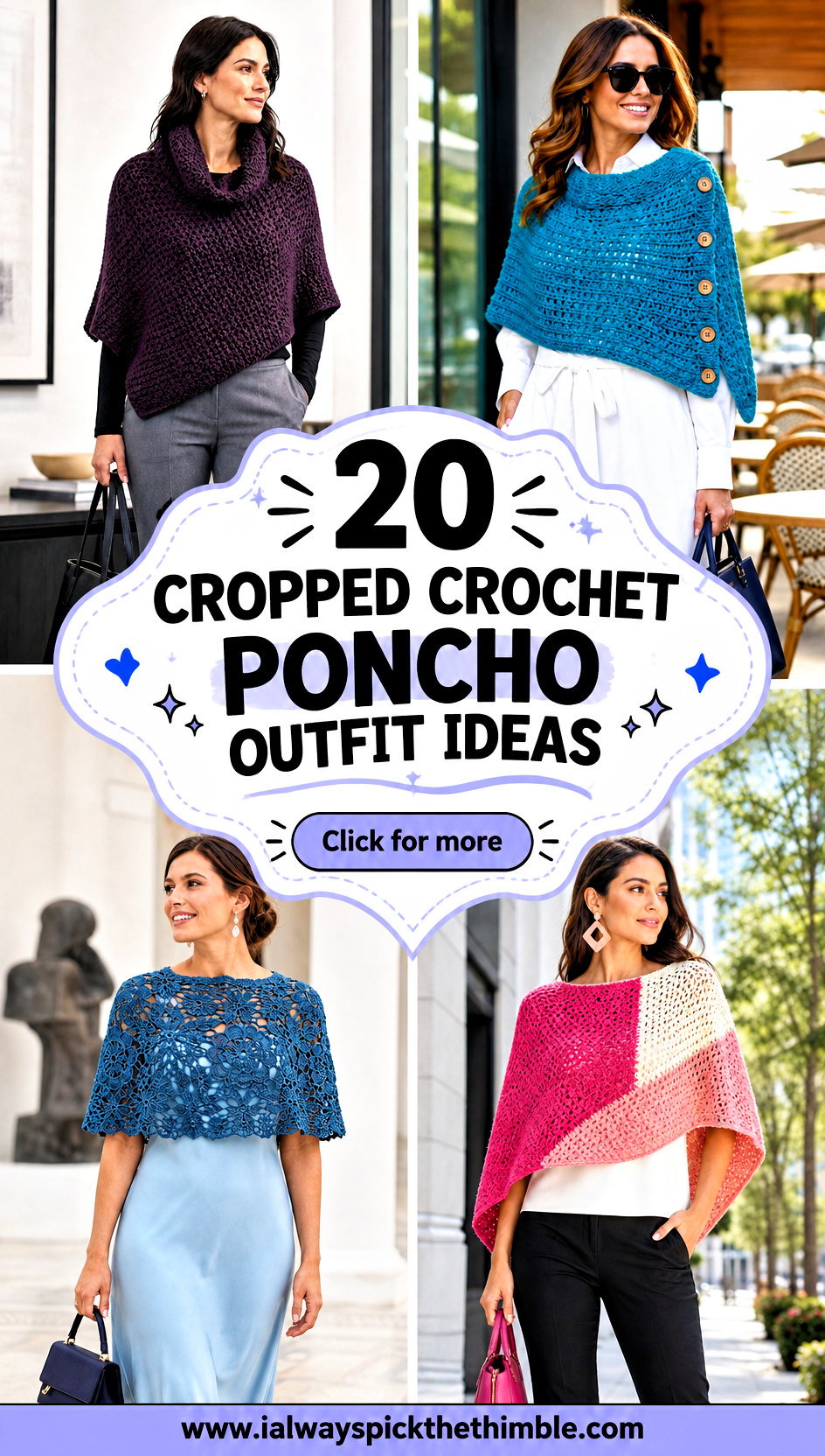 20 Cropped Crochet Poncho Outfit Ideas for Breezy Evenings - 20 Cropped Crochet Poncho Outfit Ideas for Breezy Evenings