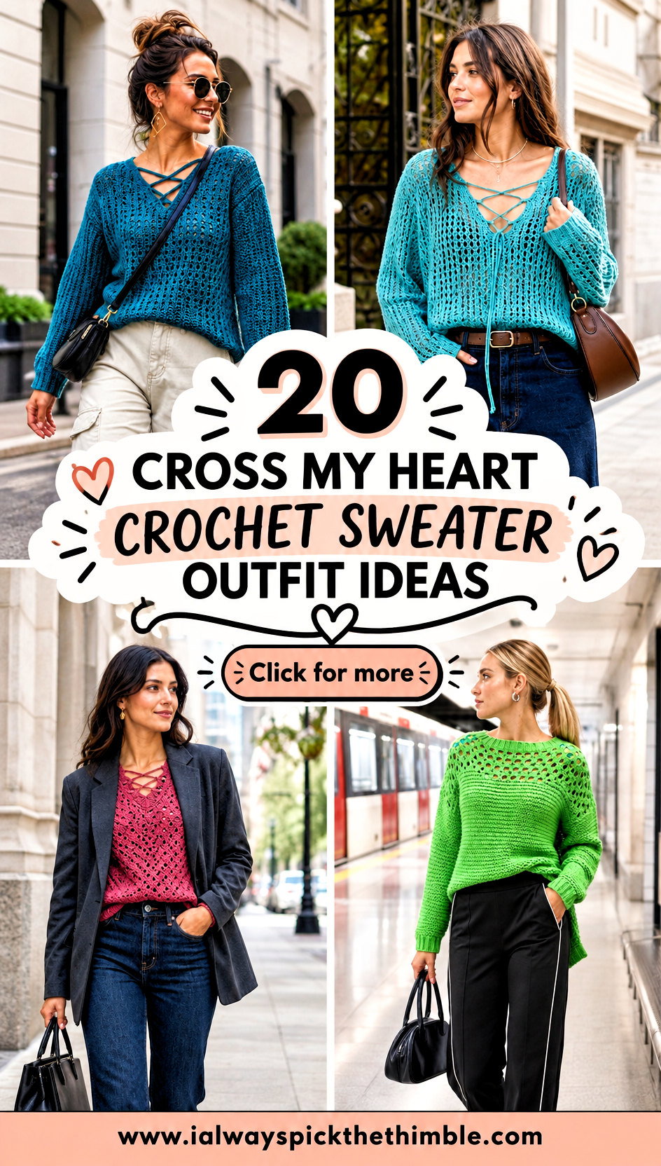 20 Cross My Heart Crochet Sweater Outfit Ideas for Brunch - 20 Cross My Heart Crochet Sweater Outfit Ideas for Brunch