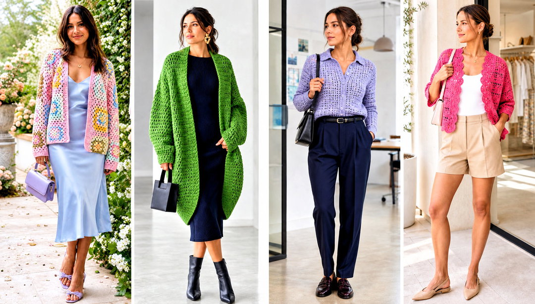 20 Cute Crochet Cardigans Outfit Ideas for Coffee Dates