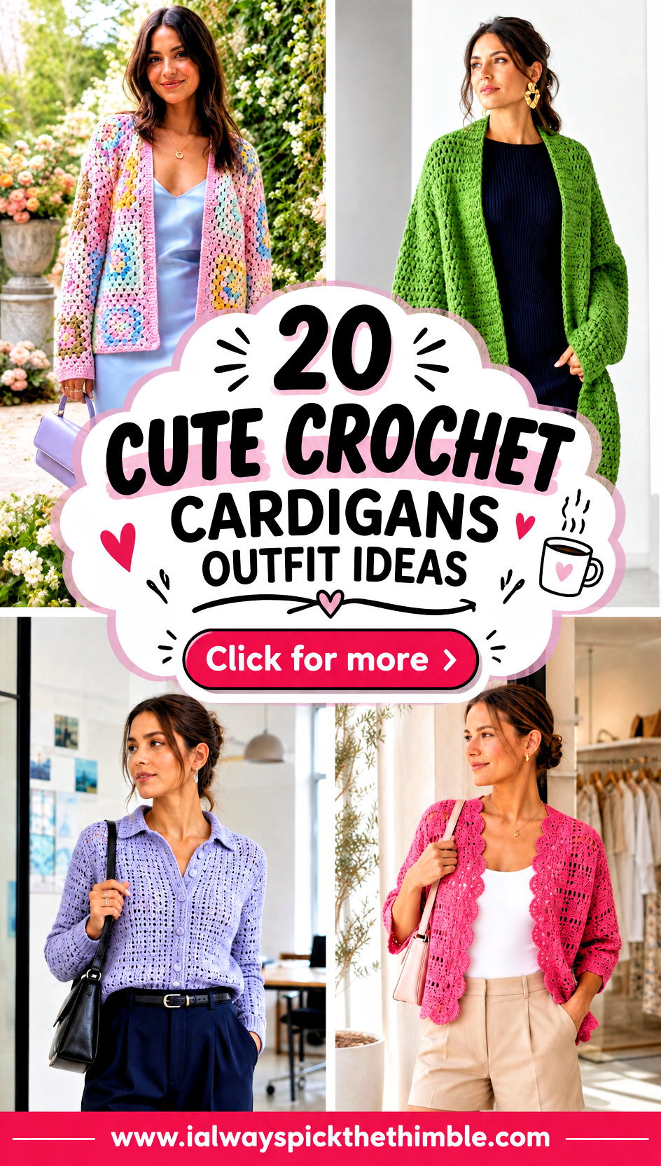 20 Cute Crochet Cardigans Outfit Ideas for Coffee Dates - 20 Cute Crochet Cardigans Outfit Ideas for Coffee Dates